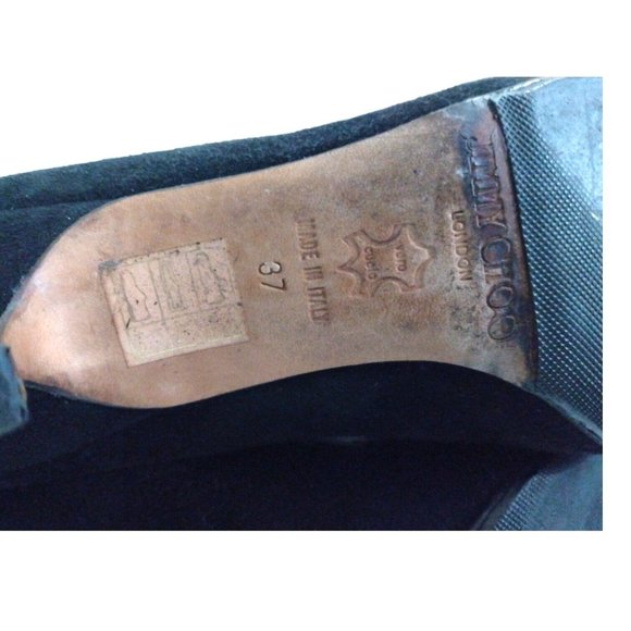 [SOLD] Jimmy Choo London Womens Black Suede Knee Point Toe Boots EU 37 Witchcore - Picture 8 of 12